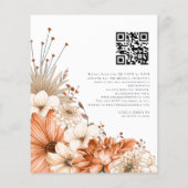 Budget Autumnal Florals Script Wedding Invite (Achterkant)