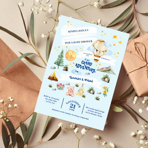 Budget Avontuur Baby shower Waterverf Bomen Flyer