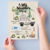 Budget Avontuur Baby shower Waterverf Camper Flyer (Hand)