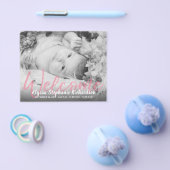 Budget B&W Roze Geboorteaankondiging Flyer (Enkel)