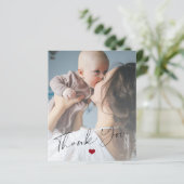 Budget baby 2 foto's script bedankkaart (Staand voorkant)