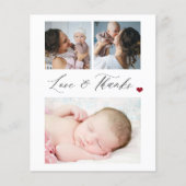 Budget baby 3 fotocollage bedankt kaart (Voorkant)