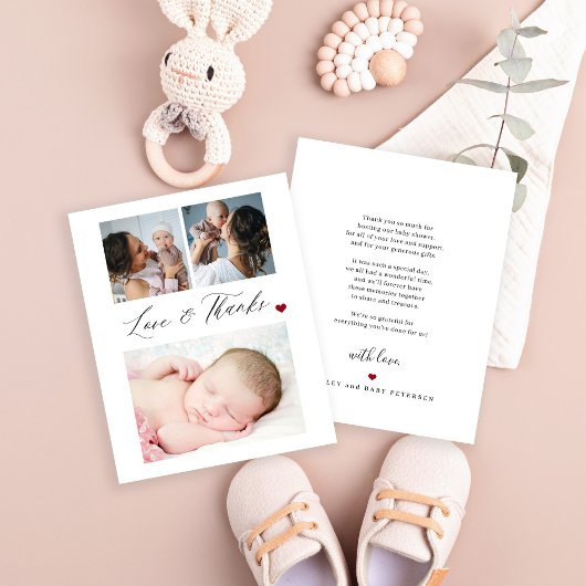 Budget baby 3 fotocollage bedankt kaart