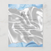 Budget Baby Blauw Zilveren Agaat Zijde Trouwmenu (Voorkant)