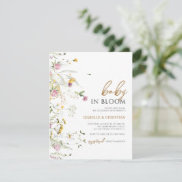 Budget Baby Bloom Wildflowers Rustiek Uitnodiging