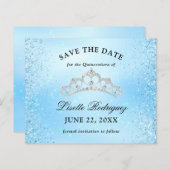 Budget Baby Blue Quinceanera bewaar de datum broch (Voorkant / Achterkant)