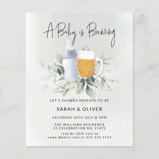 Budget Baby Brewing Greenery Boy Baby shower (Voorkant)