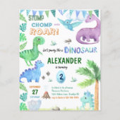 BUDGET Baby Dino Dinosaur Oerwoud Blauw Verjaardag (Voorkant)