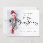 Budget Baby Eerste Kerstkerstkaart - Aangepaste fo (Voorkant)