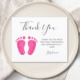 Budget Baby Feet Roze Baby Shower Bedanktkaart
