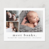 Budget Baby Foto Collage Birth Announance (Voorkant)