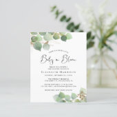 Budget Baby in Bloom Eucalyptus Shower Invitation (Staand voorkant)