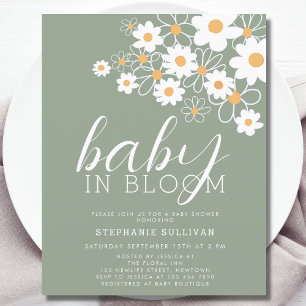 Budget Baby in Bloom Groen Baby shower Uitnodigen