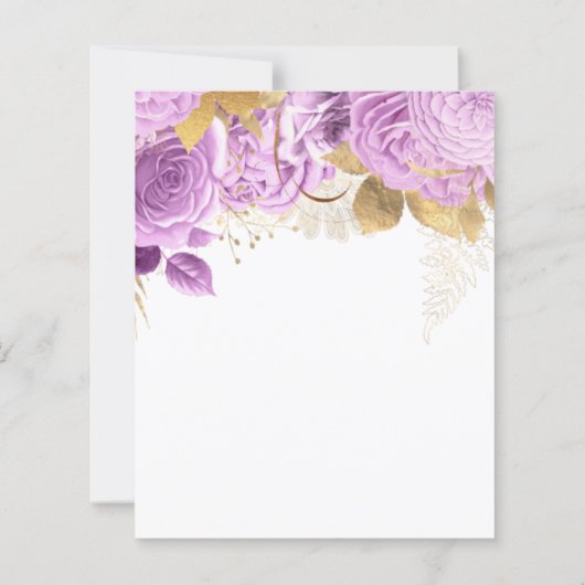 Budget Baby in Bloom Lila Bloemen Baby shower (Achterkant)