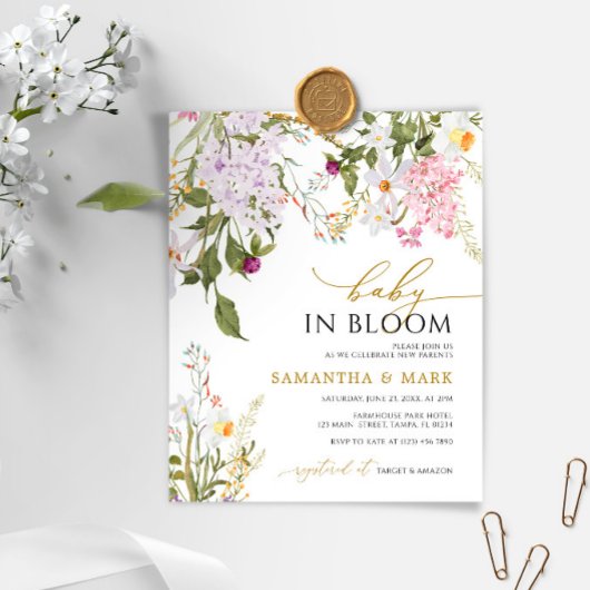 BUDGET Baby in Bloom Wilbloemen Shower Invitation
