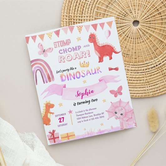 BUDGET Baby Meisje Roze Dino Dinosaur Kinderen Ver