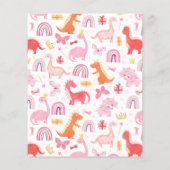 BUDGET Baby Meisje Roze Dino Dinosaur Kinderen Ver (Achterkant)