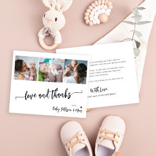 Budget baby shower 3 photos carte de remerciements