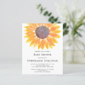 Budget Baby shower de tournesol carte d'invitation (Debout devant)