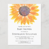 Budget Baby shower de tournesol carte d'invitation (Devant)