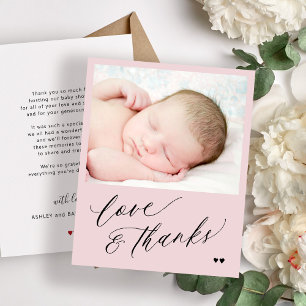 Budget baby shower eenvoudige foto bedankt