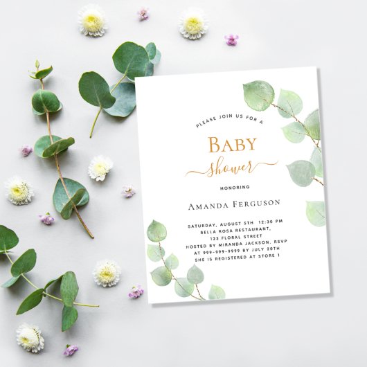 Budget Baby shower eucalyptus greeneration-uitnodi