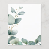 Budget baby shower eucalyptus groen uitnodiging (Achterkant)
