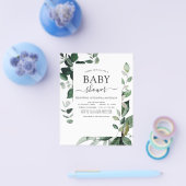 Budget Baby shower Greenery Botanical Flyer (Enkel)