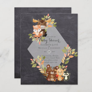 BUDGET BABY SHOWER INVITATIONS - Woodland Animals