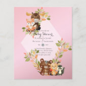 BUDGET BABY SHOWER INVITATIONS - Woodland Animals (Voorkant)