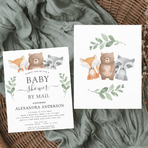 Budget Baby shower per Mail Woodland Invitation