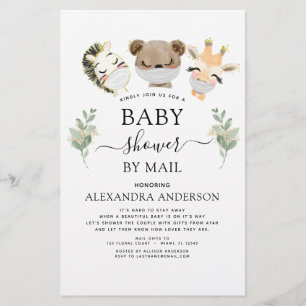 Budget Baby shower per Mail Woodland Invitation