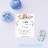 Budget Baby shower per Mail Woodland Invitation Flyer (Enkel)