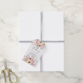 BUDGET Baby Shower Roze Perzik Bloemen Cadeaulabel (Met Touw)