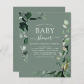 Budget Baby shower Sage Green Botanical (Voorkant / Achterkant)
