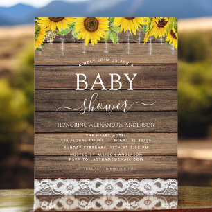 Budget Baby shower Uitnodiging voor ongezonde zonn