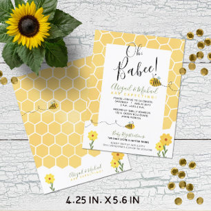 Budget Baby shower Waterverf Bumble Bee Invite Briefkaart
