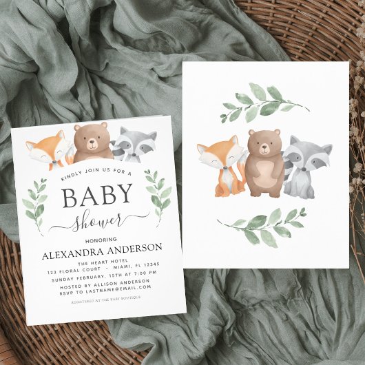 Budget Baby shower Woodland Eucalyptus Flyer