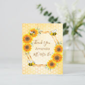 BUDGET Baby shower zonnebloemen bedankt (Staand voorkant)