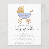 Budget Baby Sprinkle Blue Carriage Invite (Voorkant)