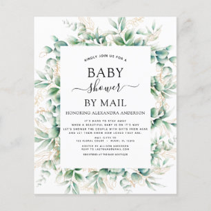 Budget babyfeest per post Eucalyptus geometrisch Flyer