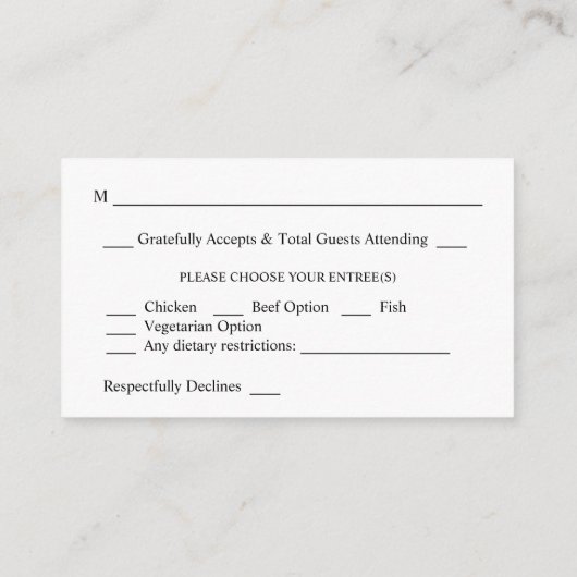 Budget Baby's Breath, BG Chalkboard 2SM Meal RSVP Informatiekaartje (Achterkant)