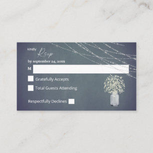 Budget Baby's Breath, BG Krijt 2SM Geen Eet RSVP Informatiekaartje