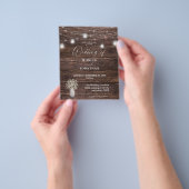 Budget Baby's Breath, Hout & Lichtsnoeren Bruiloft Flyer (Hand)