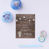 Budget Baby's Breath, Hout & Lichtsnoeren Bruiloft Flyer (Enkel)