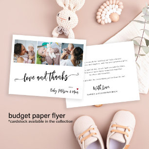 Budget babyshower 3 foto's bedankkaart flyer