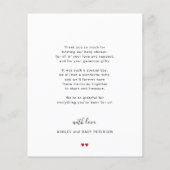 Budget babyshower bedank foto kaart (Achterkant)