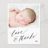 Budget babyshower bedank foto kaart (Voorkant)