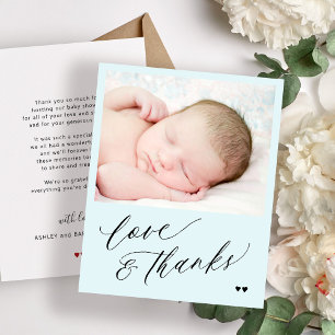 Budget babyshower eenvoudige foto bedankt