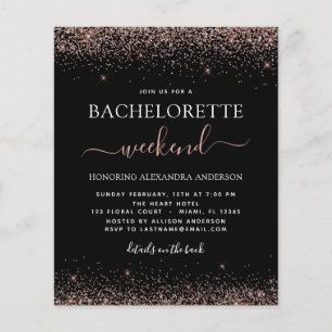 Budget Bachelorette Weekend Pink Rose Gold Glitter
